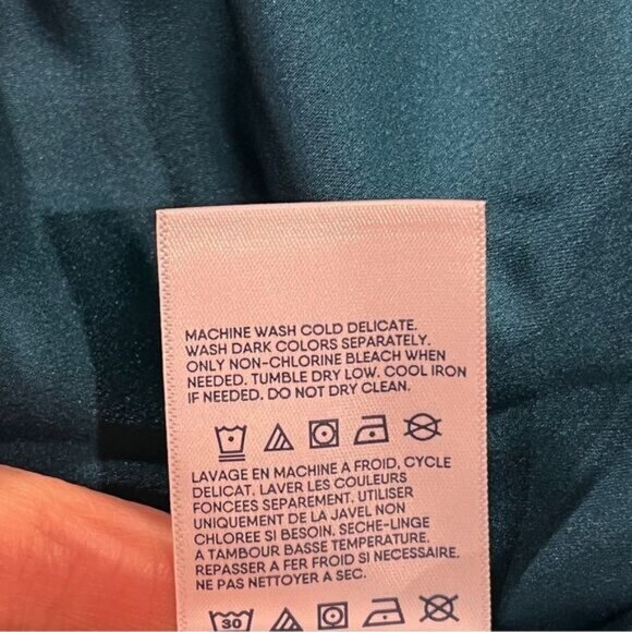 Lands' End Velvet and Satin Midi Dress in evening teal color with plated skirt - Picture 10 of 13